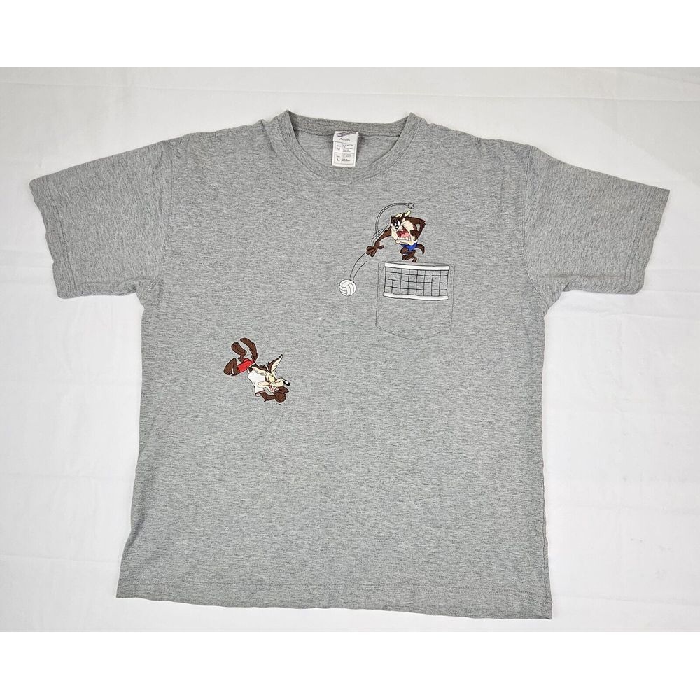Warner Bros T-Shirt Mens Large. Wile-E Coyote & Tazmanian Devil Vintage Tee.